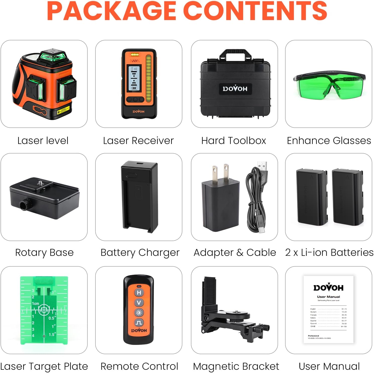 Outdoor Laser Level with Receiver and Tripod Up To 400ft, Class Ⅱ