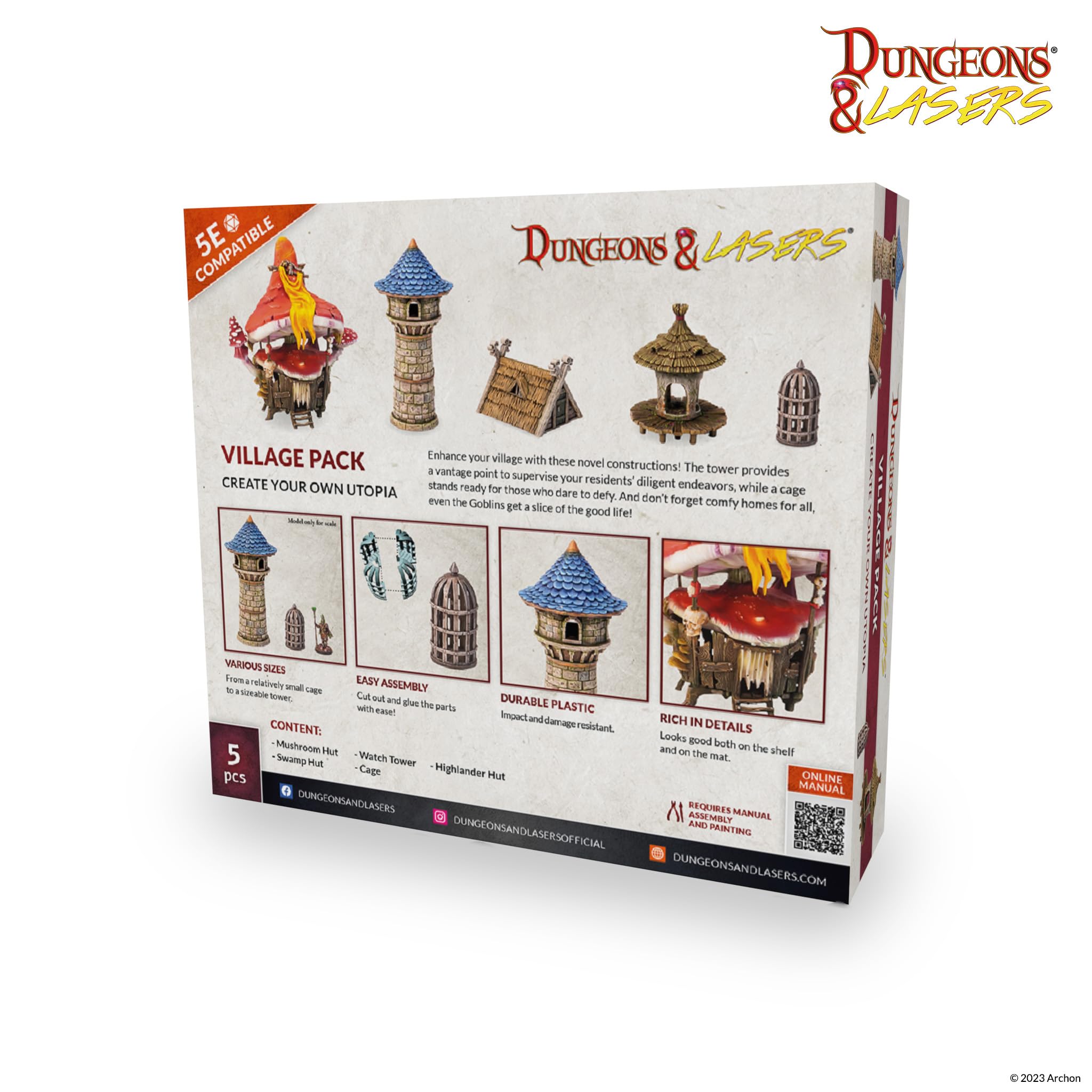 Pack De 5 Entradas Detalladas Para Miniaturas - Terreno D&D De Dungeons & Lasers, Sin Pintar Y Sin Montar