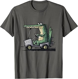 Smileteessports Funny Alligator Driving Golf Cart Golfing T-Shirt