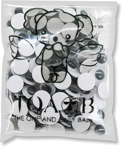 Miniatura 5 de TOAOB - 300 piezas de ojos pequeños de 0.315 pulgadas (0.315 in) con autoadhesivo, color negro, redondo, de plástico, ojos para decoración de