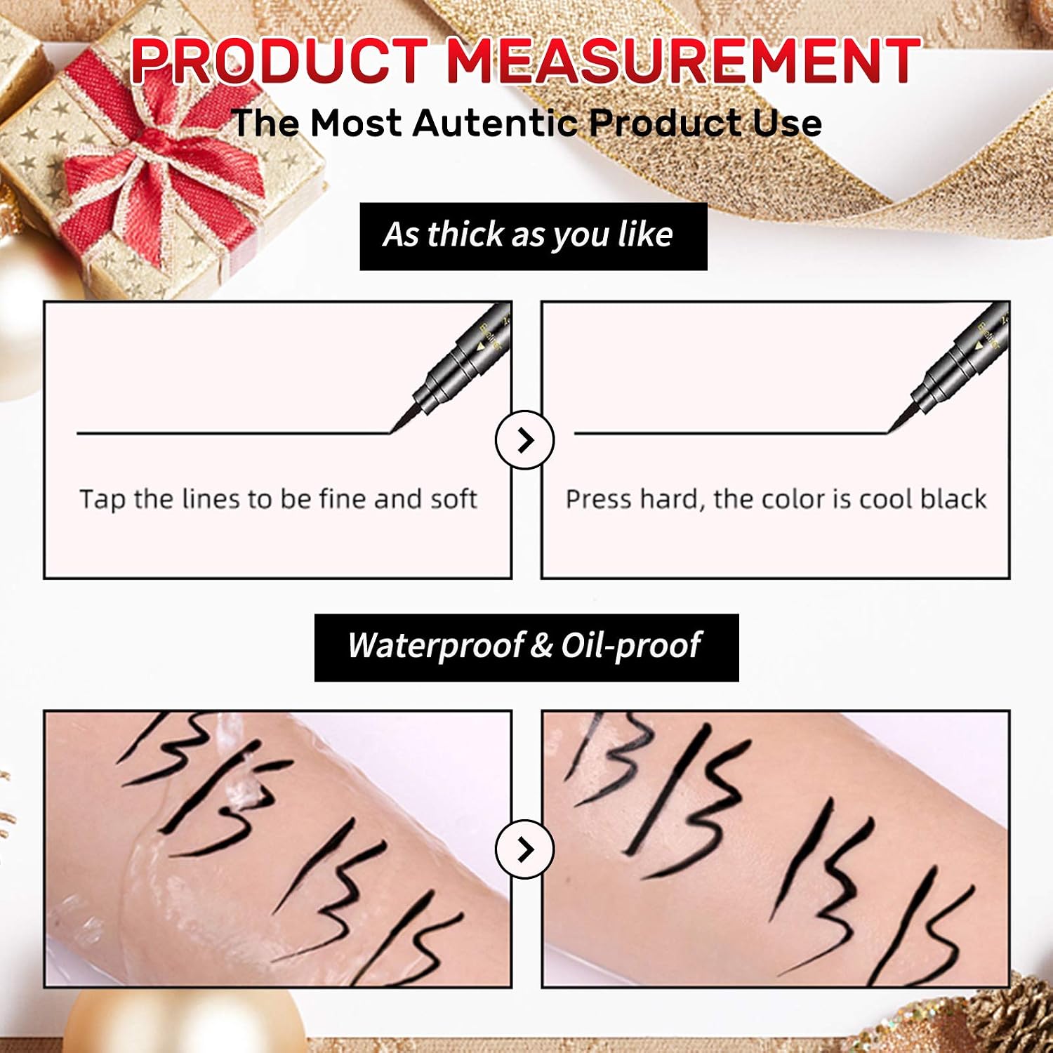 Erinde 6PCS Double-headed Eyeliner Stamp Pen Set, Black Stencil, Winged Eyeliner Tattoo Tool, Star Moon Heart Eye Makeup image 4