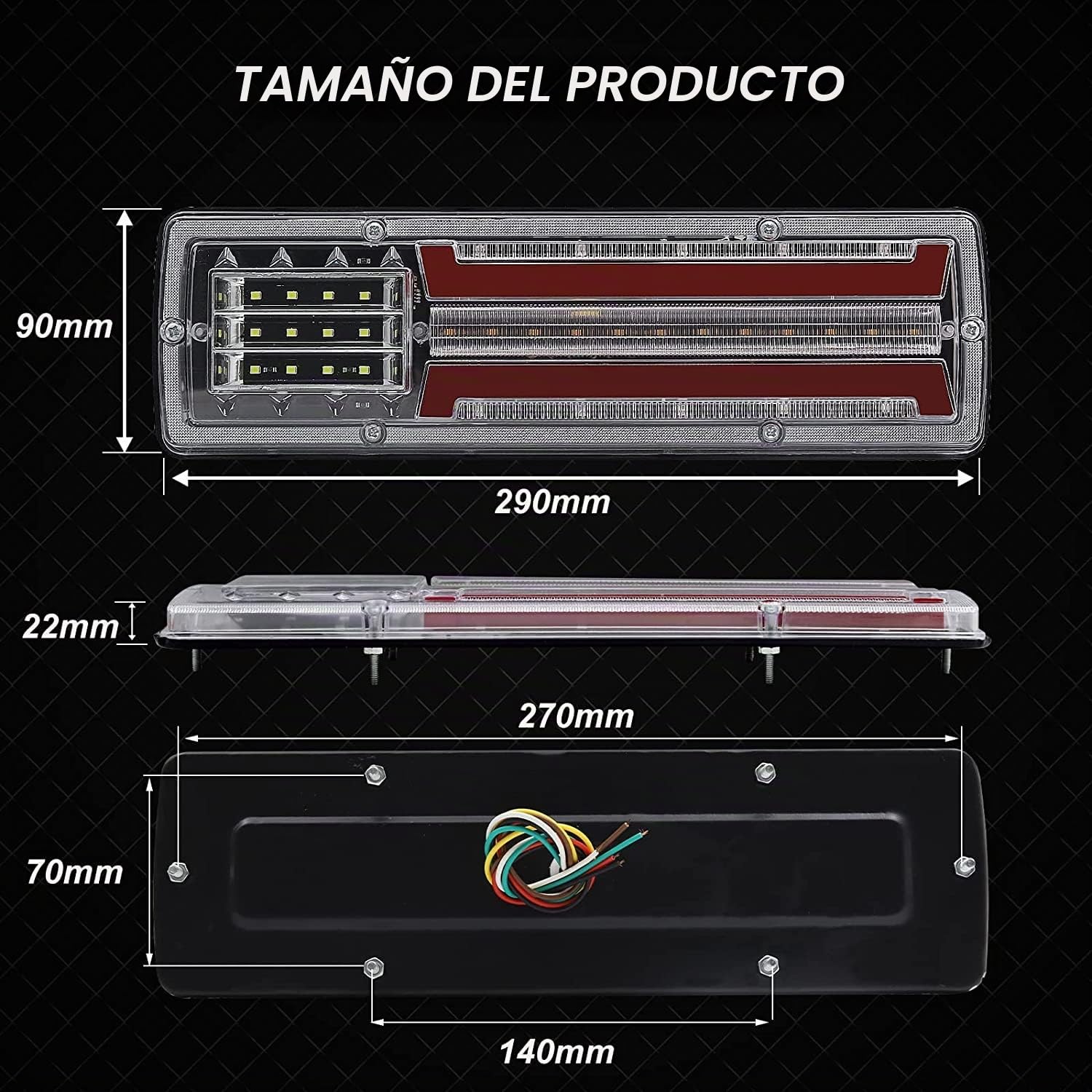 2PCS Pilotos Traseros Remolque LED,62LED Faros Traseros de Remolque 24V Luces Traseras Remolque LED Homologados para Camiones, Furgonetas, Caravanas