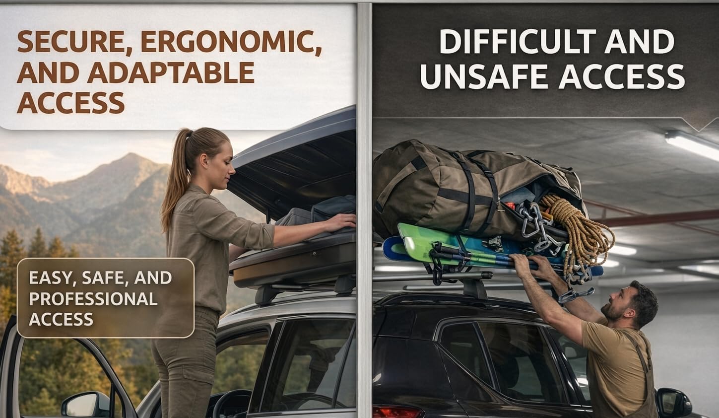 Car Door Step for Roof Access - Adjustable Multi-Angle Hook with Steel Plate Silicone Support Pad, Car Door Latch Step, Door Step for Car Roof Access, 400 lbs, Fits SUVs Trucks, Black