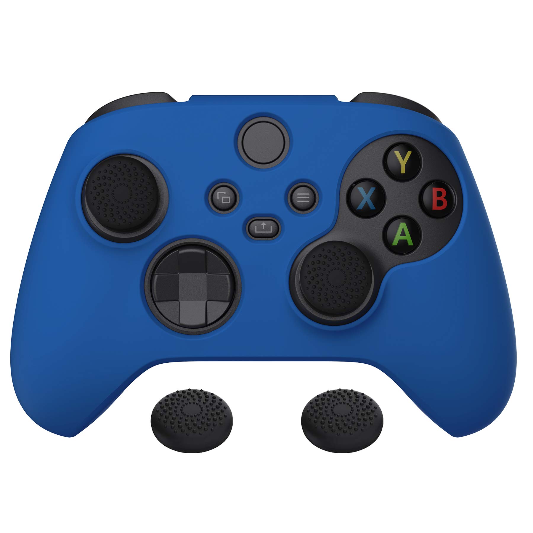 PlayVital Passion Red Pure Series Anti-Slip Silicone Cover Skin for Xbox Series X Controller, Soft Rubber Case Protector for Xbox S Controller with Black Thumb Grip Caps - 1