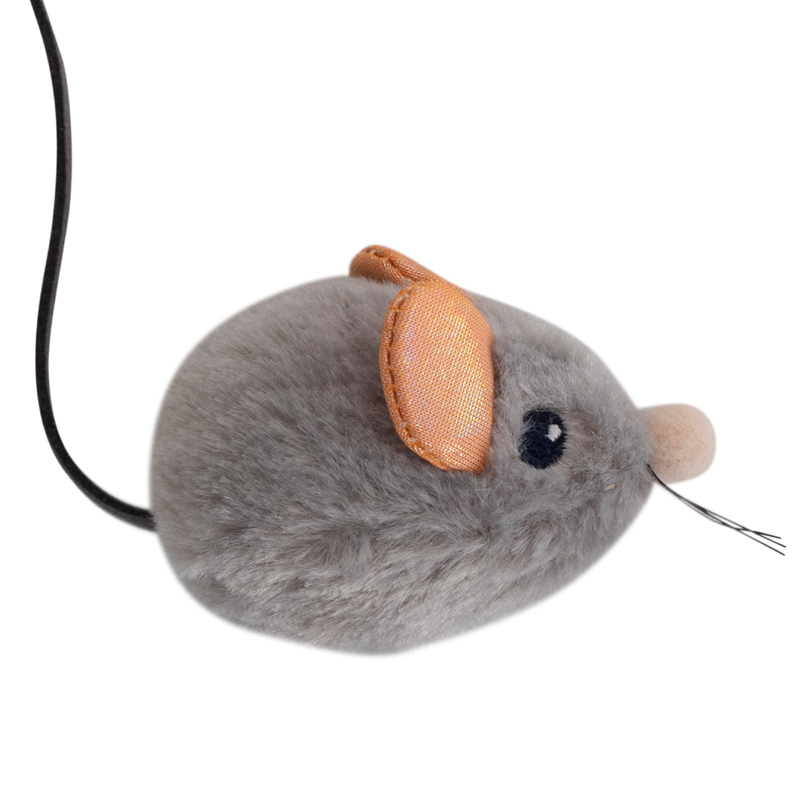 Catstages Squeak Squeak Mouse Cat Toy with Touch-Activated Sound & Catnip, Gray