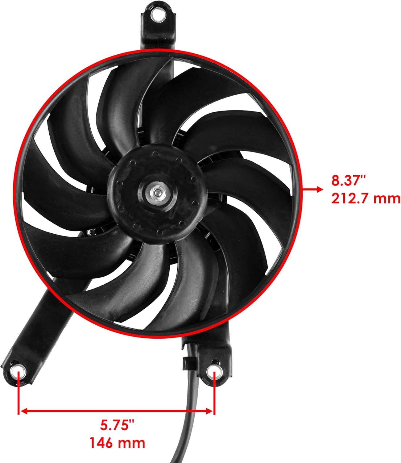 Caltric Radiator Cooling Fan Motor Compatible With Suzuki LT-A500X King Quad 500 LTA500X 4x4 2009-2014