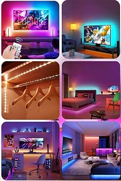 luciole Tv Arkası Yatak Çocuk Odası Mutfak Salon Rgb Şerit Led Tak Çalıştır Uzaktan Kumandalı 5 Metre