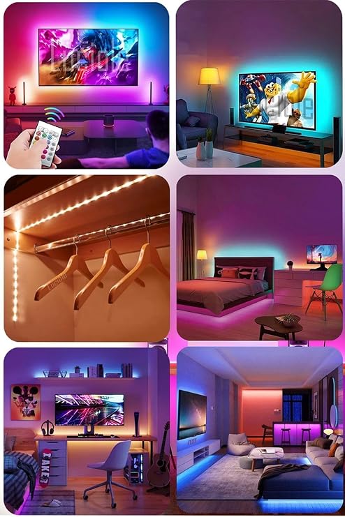 luciole Tv Arkası Yatak Çocuk Odası Mutfak Salon Rgb Şerit Led Tak Çalıştır Uzaktan Kumandalı 5 Metre