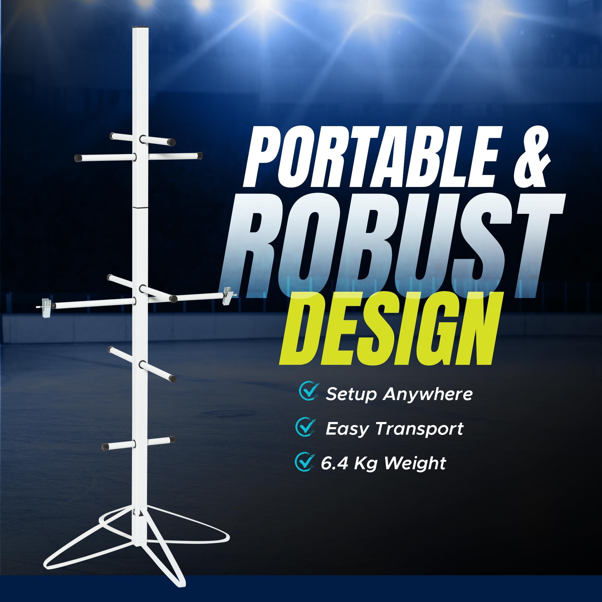 Winnwell Séchoir de Hockey de qualité supérieure – Support de Rangement Portable en métal pour équipement de Hockey sur Glace