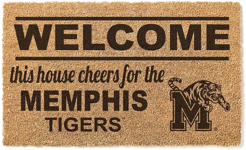 KH Sports Fan Welcome Coir, 18x30 Inches, Outdoor Rug Display Your Team Spirit with This Unique Memphis Tigers Doormat, Multi