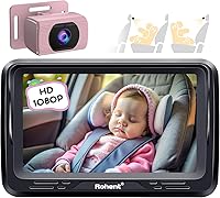 Vista 14 de Rohent Cámara de coche para bebé, 5 pulgadas HD 1080P, visión nocturna, fácil instalación, cámara de asiento trasero y orientado hacia adelante