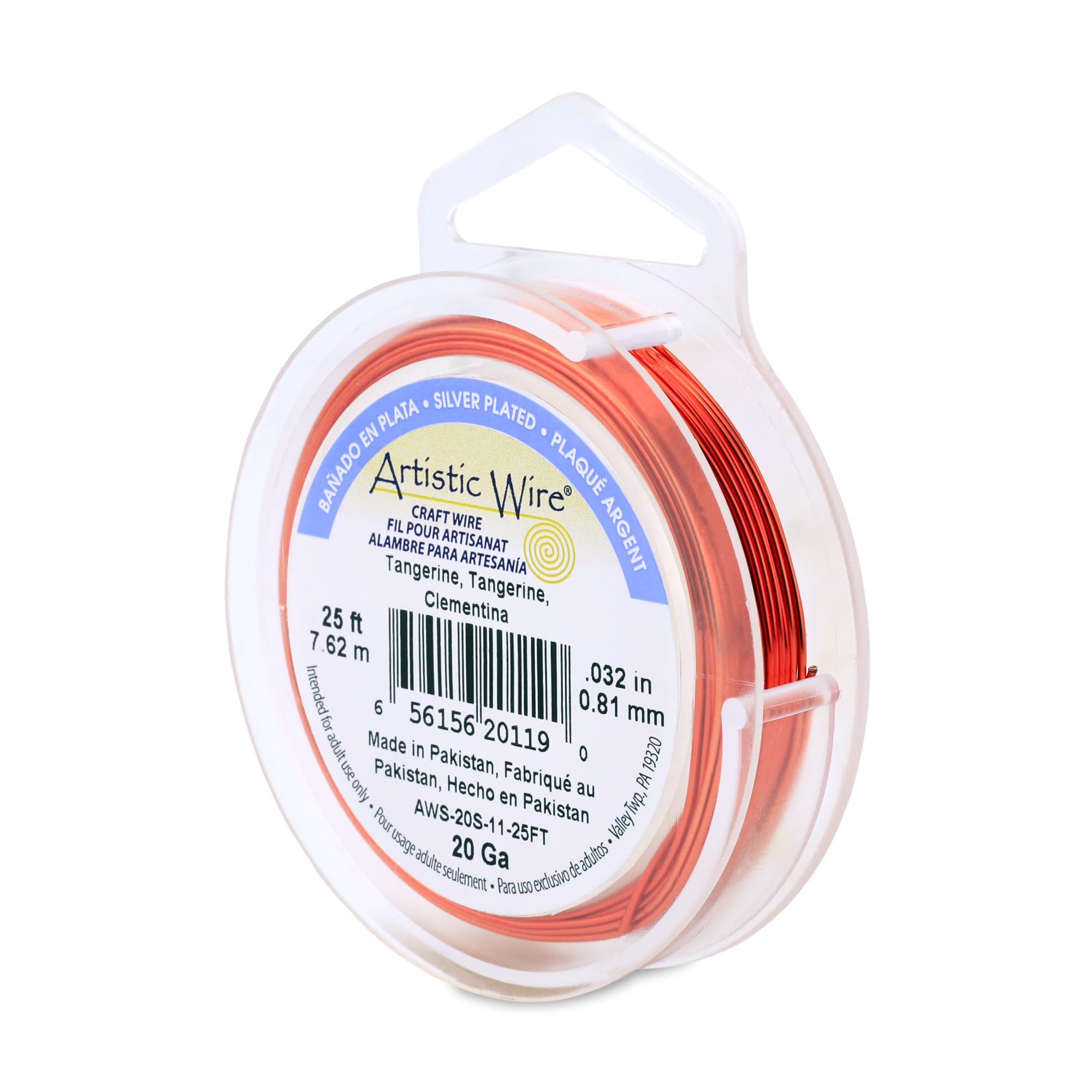 Beadalon 25 ft Artistic 20-Gauge Silver Plated Coil Wire, Tangerine โ image 1