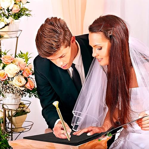 Miniatura 5 de MiDube - Juego de bolígrafo de firma y soporte acrílico, para boda, novia, invitada, para inscribirse en el escritorio, ceremonia, graduación,