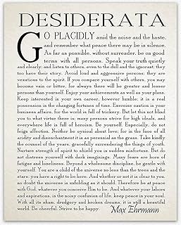 Desiderata Poem Desiderata Print Desiderata Poster Poetry Wall Art Graduation Gift Graduation Poem Student Poem Gift by Max Erhmann 1927 (8 x 10, Ivory)