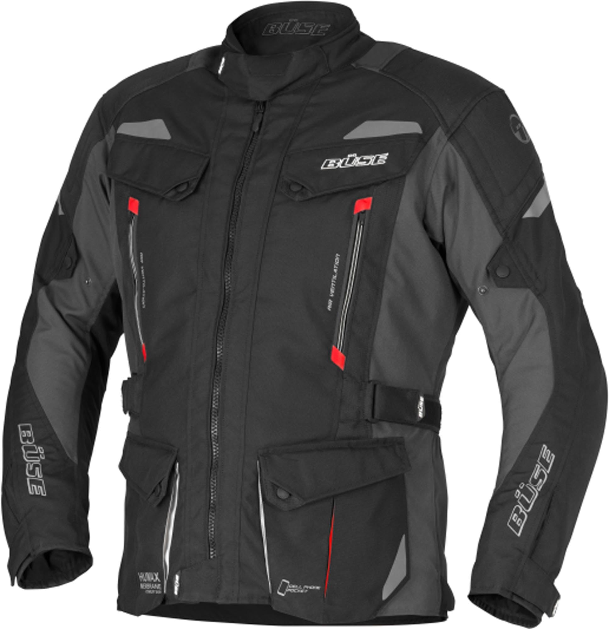 Büse Lago 3 Motorrad Textiljacke, schwarz, S | Wasserdicht