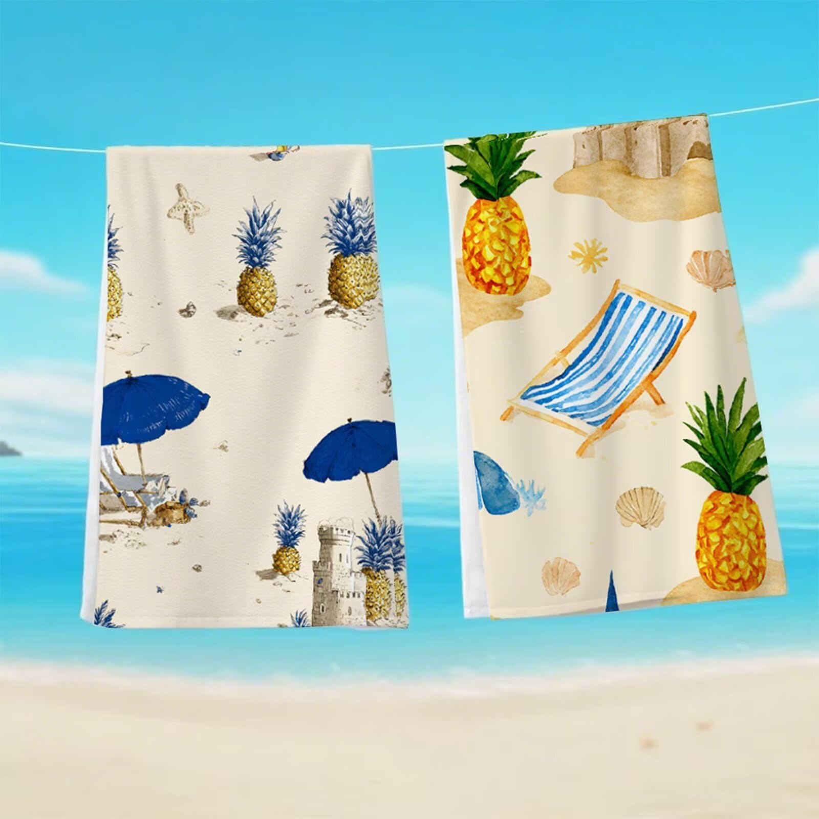 Telo Mare Grande 220x100 cm, Telo Mare Microfibra, 2 Set Asciugamano palestra, Stuoia Spiaggia Compatta, Leggero, Antisabbia, Asciugatura Rapida, per Spiaggia, Viaggi, Sauna (Deserto Beige) G1-445