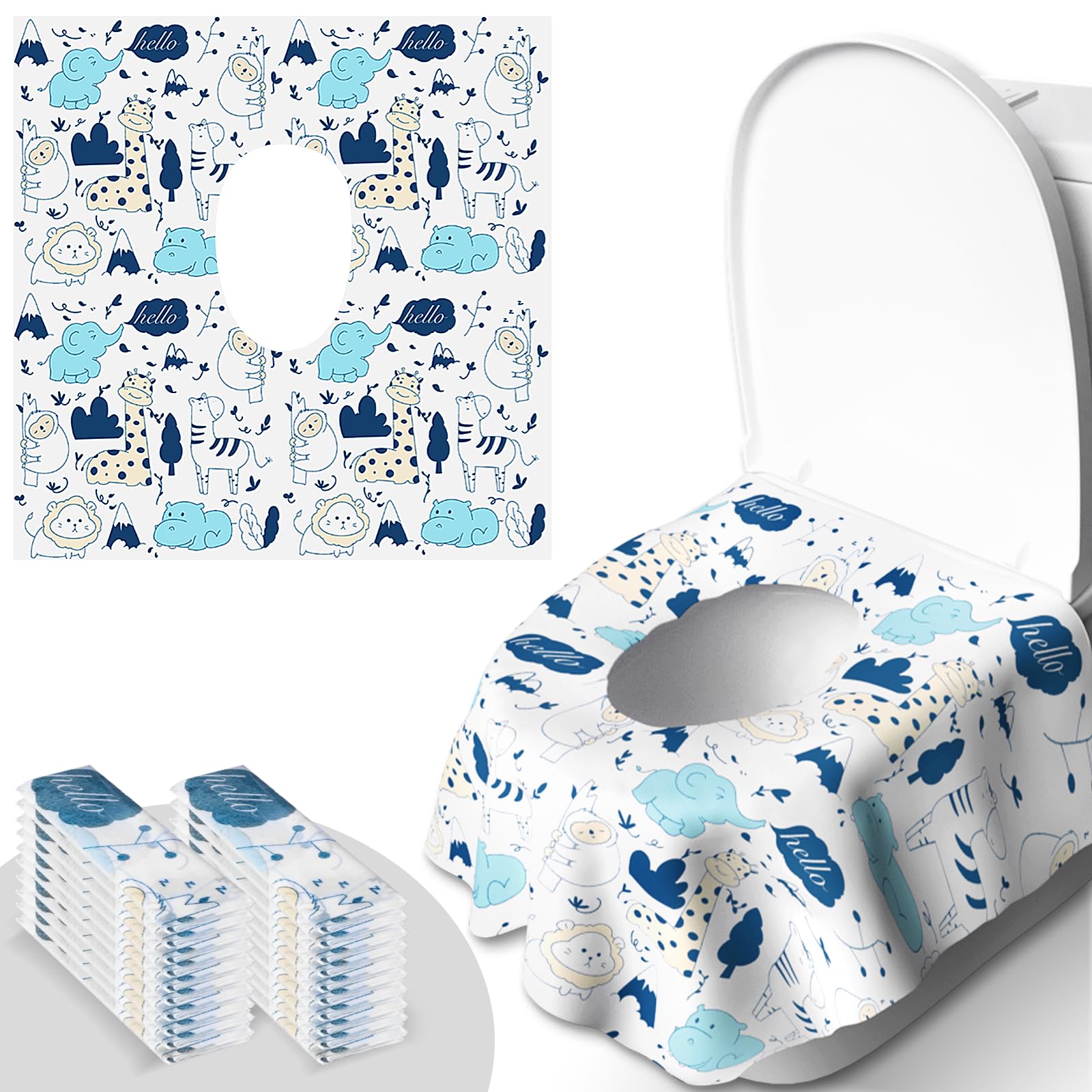 20 Pcs Animal Baby Toilet Seat Cover for Training Toilet