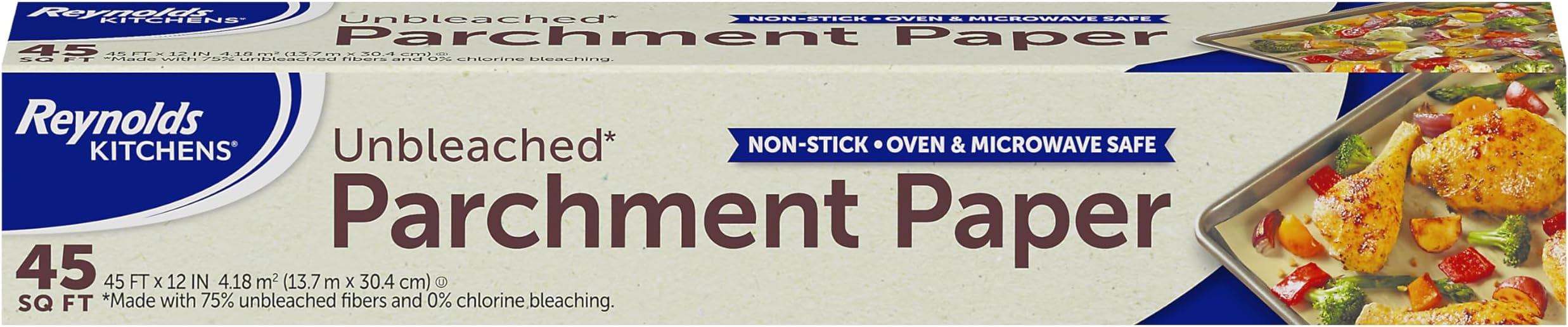 Reynolds Kitchens Unbleached Parchment Paper | Compostable Baking Paper | Pack of 1 Roll, 304mm x 13.7m