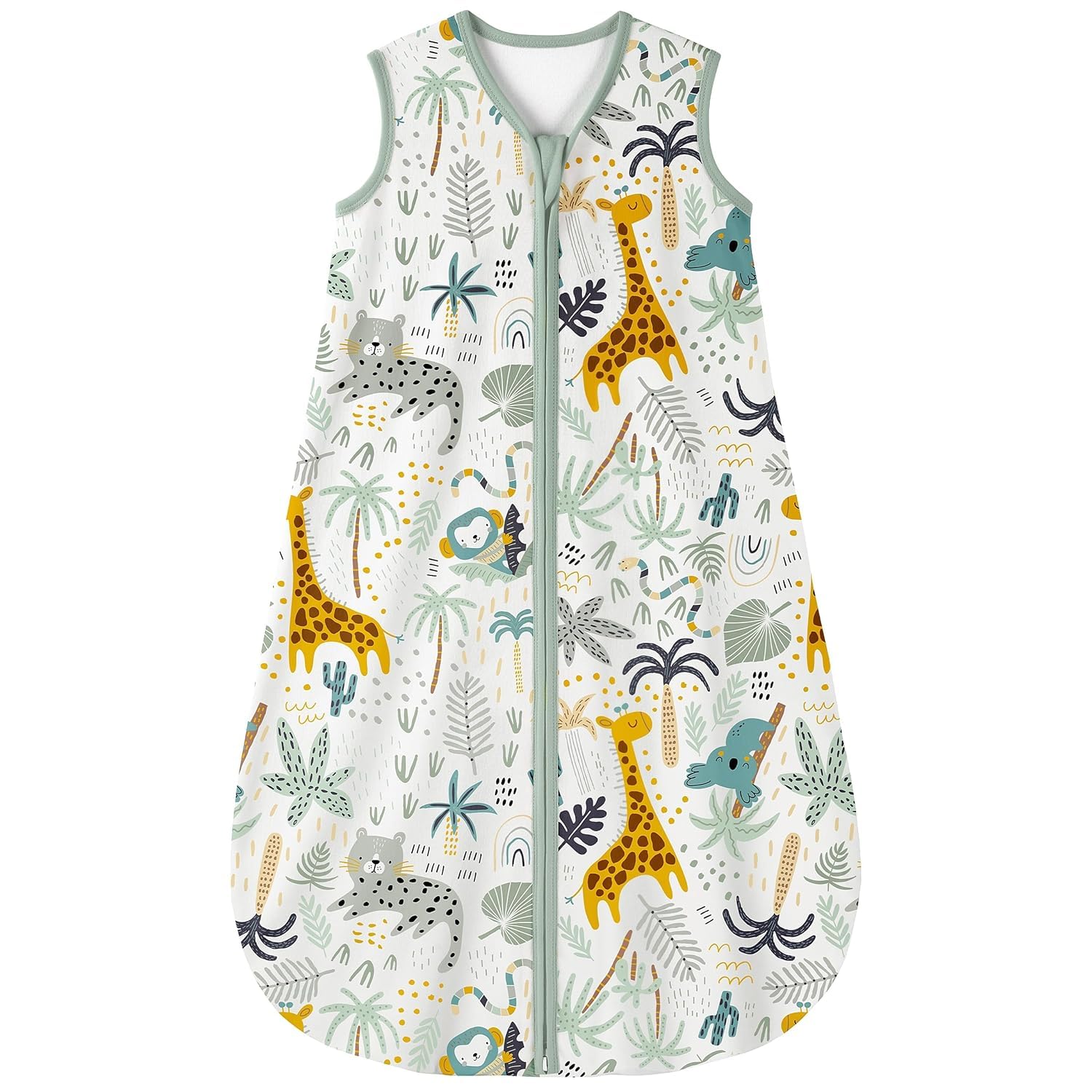 Yoofoss Schlafsack Baby Sommer 0.5 Tog - 78cm/6-12 Monate 100% Baumwolle Sommerschlafsack Babyschlafsack für Jungen Mädchen Neugeborene Giraffe