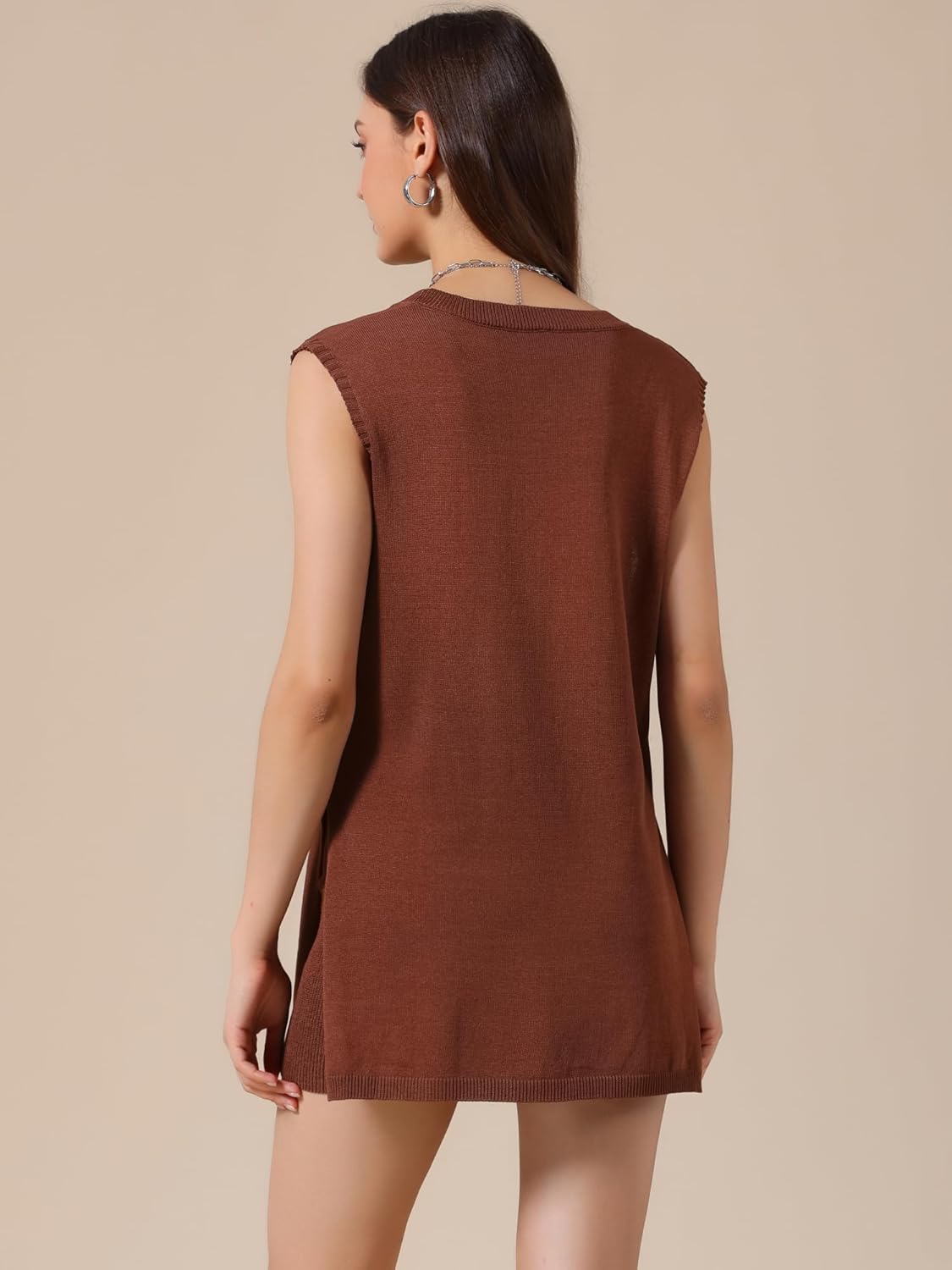 Allegra K 2 Piece Lounge Set for Women's Ribbed Knit Sleeveless Crew Neck Top Shorts Casual Suit Sets