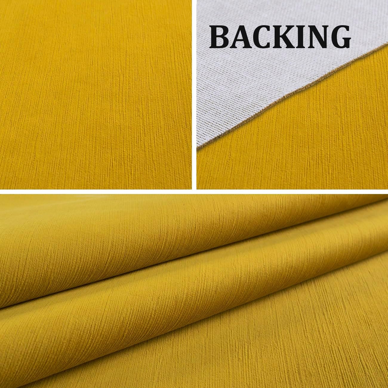 Foamma Benson Textured Microfiber Plain Velvet Upholstery Fabric by The Yard – 56" Wide Soft Fabric Ideal for DIY Sewing, Upholstery, Crafts, Chairs, Sofas and Home Décor - Curry, 1 Yard