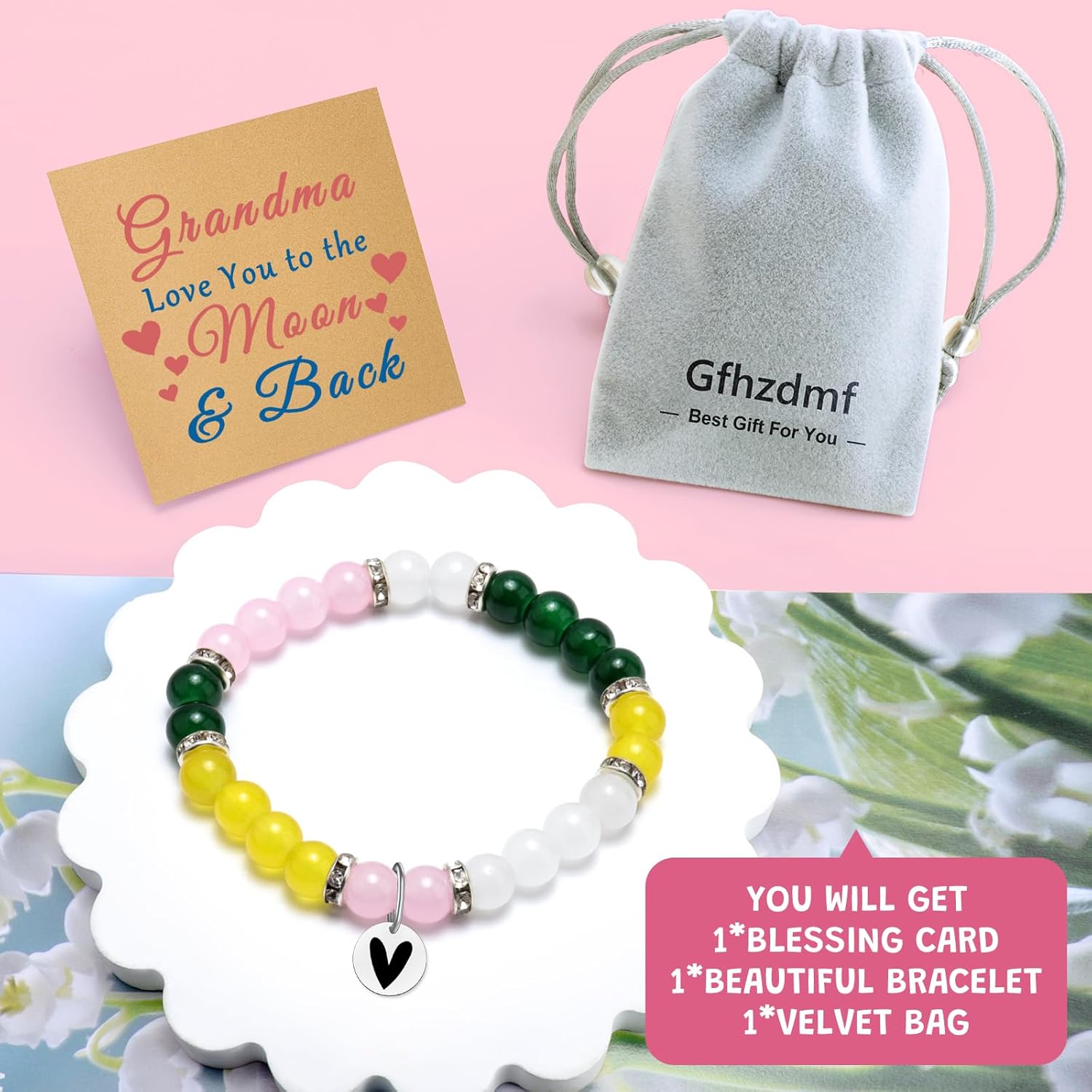 Grandma Birthday Gifts from Granddaughter Beaded Bracelet Great Grandmas Gift Ideas for New Grandma Nana Mother in Law from Grandchildren Mothers Day Valentines Gift for Her jewelry Bracelet - Image 7