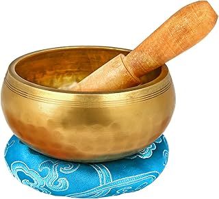 Devyom 4.2' Tibetan Meditation Yoga Singing Bowl Set, Hand Hammered Singing Bowl With Mallet & Silk Cushion, For Meditation, Chakra Healing, Prayer, Yoga and Mindfulness