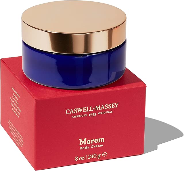 Caswell-Massey Marem Body Cream, Scented Body Lotion for Women, Natural Scented Moisturizer, Soothing, Velvety-Smooth Formula, Made in USA, 8 Oz Jar
