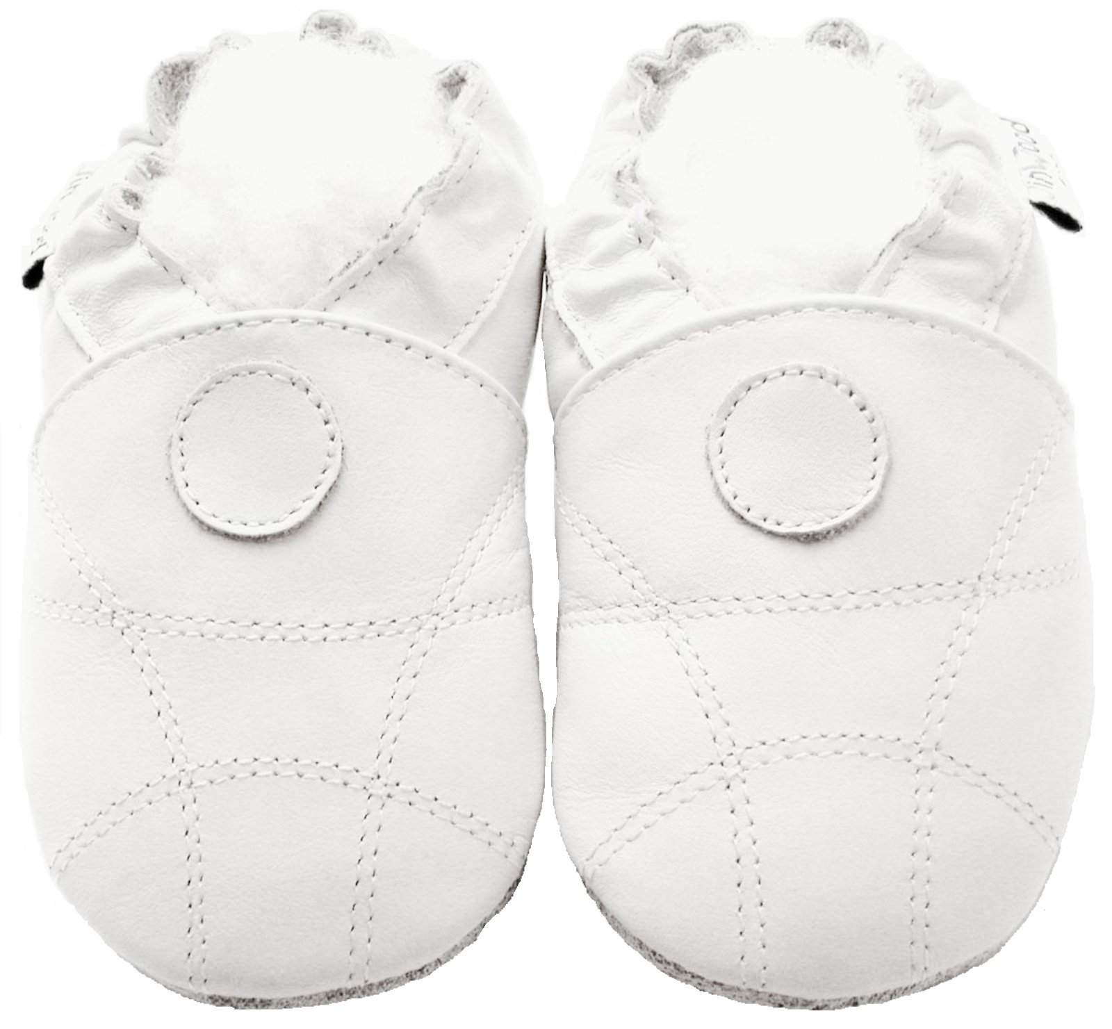 Leather Baby Soft Sole Shoes Boy Girl Infant Children Kid Toddler Crib First Walk Gift Soccer White (0-6month, White)