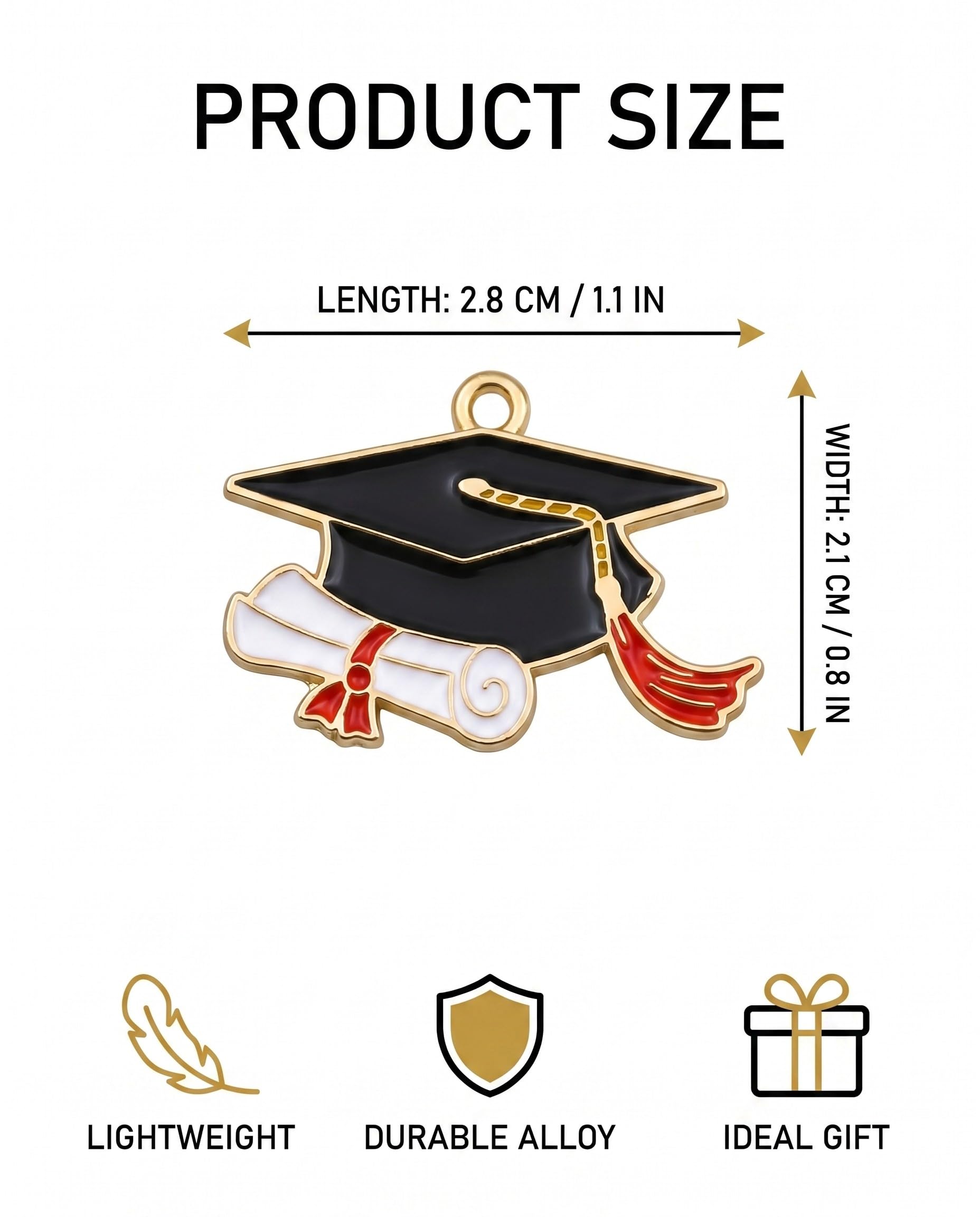 30 Pezzi Ciondoli Laurea Tocco - Portachiavi, Bomboniere & Gadget Regalo per Neo-Laureati, Uomo Donna, tutte le Facoltà