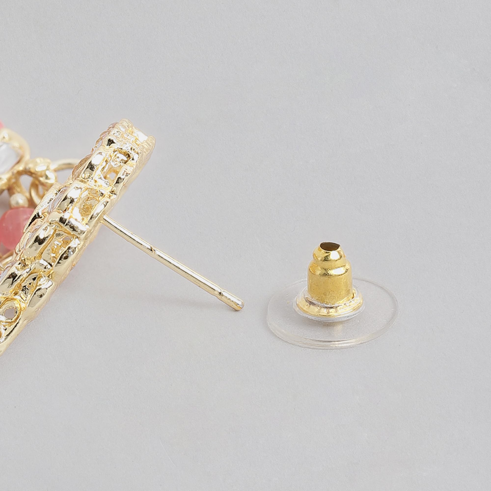 Kundan Studded Drop Earrings with Beaded Pearls