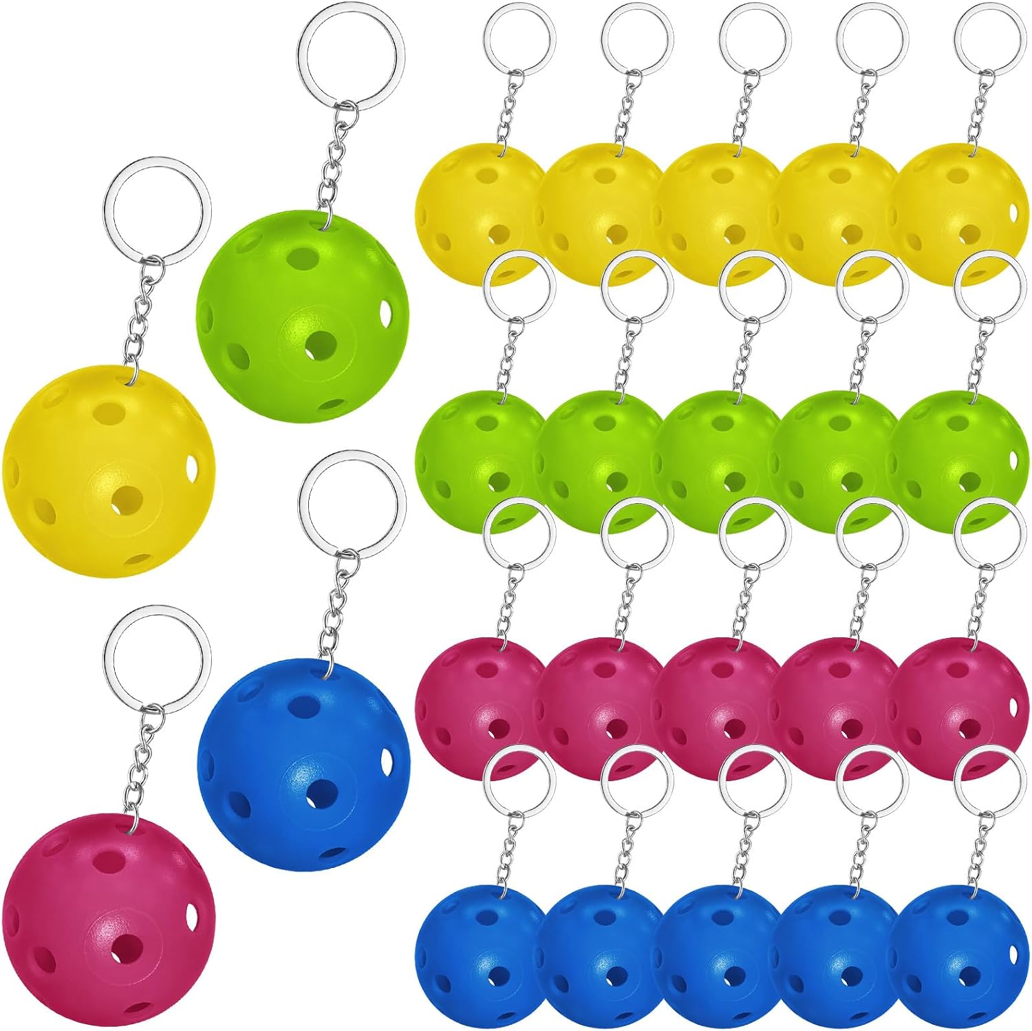 24 PCS Pickleball Keychain,Novelty Fun Unique Gifts for Women,Men & Pickleball Lovers - Bulk Party Favors & Team Accessories