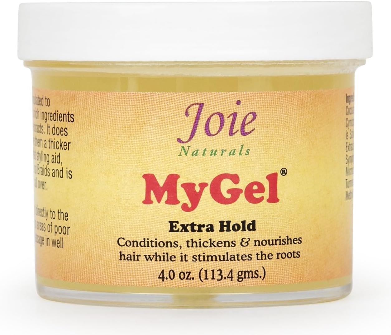 ILIOS Joie Naturals MyGel Extra Hold-Hair Styling Gel - Moisturizing Formula with Plant Oils and Herbal Extracts – Curly Hair Gel for Twists, Braids and Locks, 4 OZ Packaging.