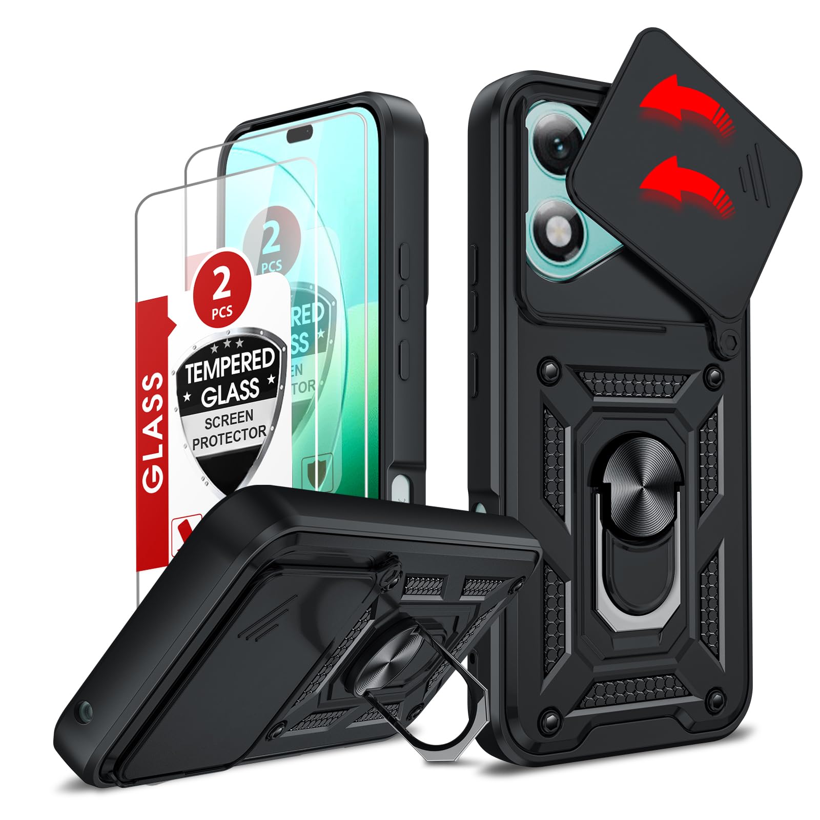 Tieeyivv Case For Honor 400 5G Cover + 2 Pieces Tempered Glass Screen