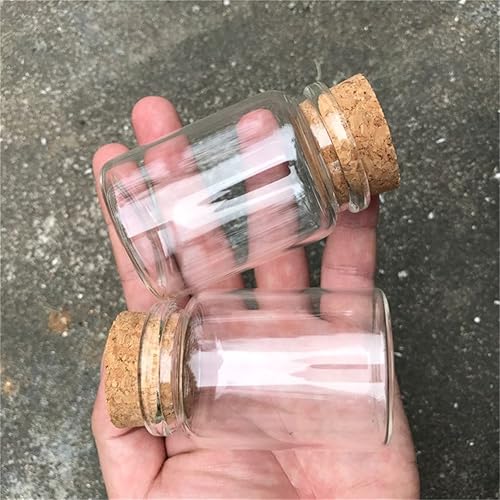 Miniatura 5 de Botellas de vidrio de 2.7 fl oz con corcho, pequeños frascos de vidrio vacíos transparentes, envases, botellas de alimentos transparentes,