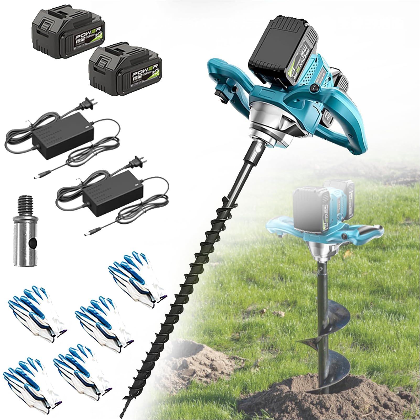 Ahoyadora Eléctrica De 1200w, Ahoyadora Inalámbrica para Postes De Cercas