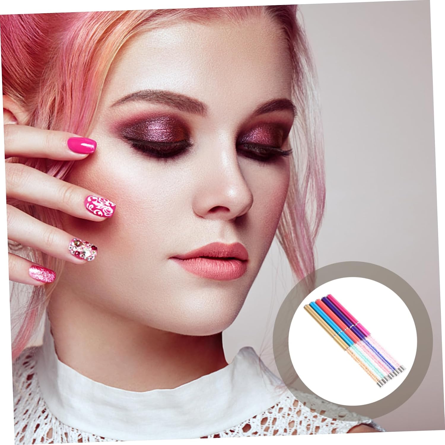CANIGHT 5pcs Nail Art Liner Pens for Diy Manicure Precision Detailing Brushes for Nail Art Designs Portable and Easy to Use Decorative Painting Tools