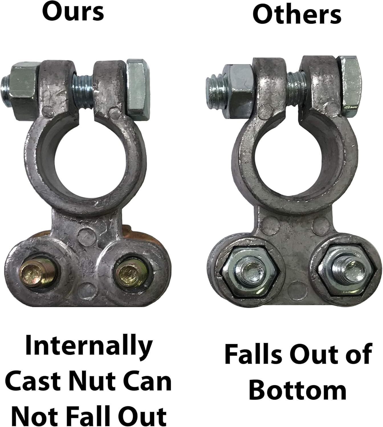 Sherco-Auto 10 Pcs Automotive Heavy Duty Top Post Car Battery Terminal Connectors - 6-2/0 Gauge Wire Terminal Clamps