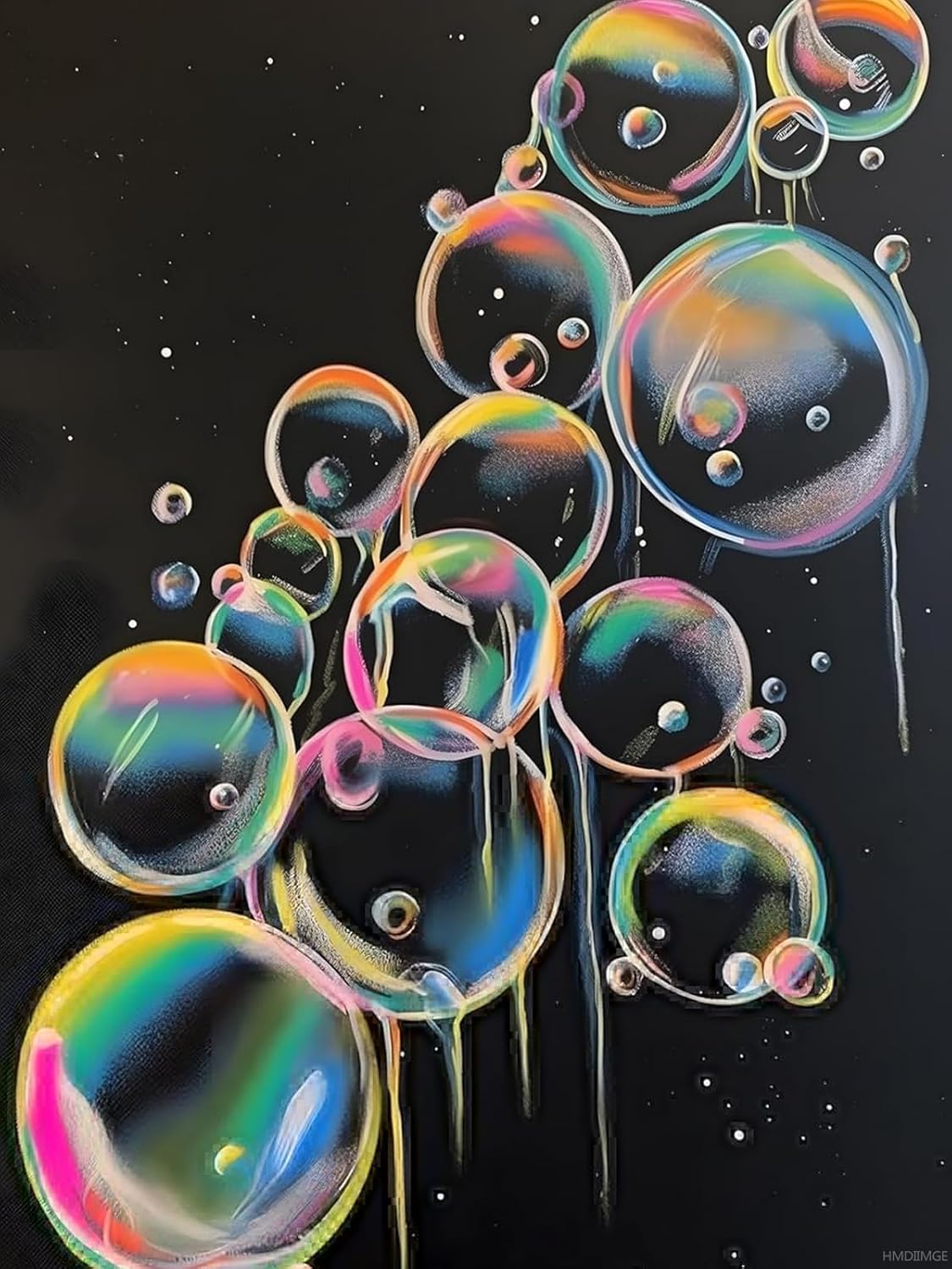 HMDIIMGE Colorful Diamond Painting Kits for Adults, Diamond Art Kits, Bubble Art Painting Gem Art Kits for Adults, for Home Wall Decor 12x16 inch