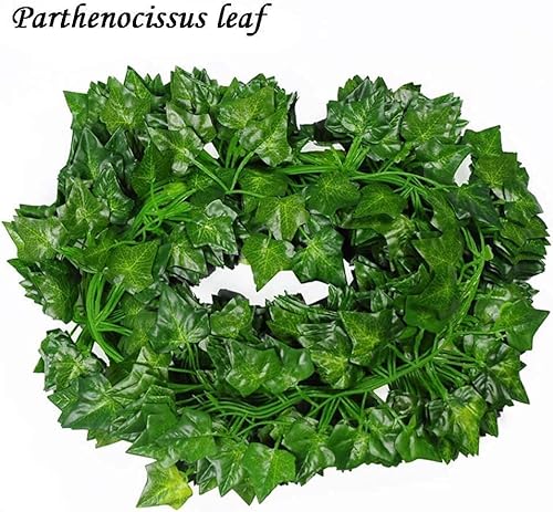 Draduo 6.7 Ft 2 Strands Artificial Ivy Garland Leaf Vines,Fake Vines,Hanging Green Leaves Fake Plants,Vines For Room Party Garden Wall Outdoor Greenery Wall Home Kitchen Garden Office Decor #TOP3
