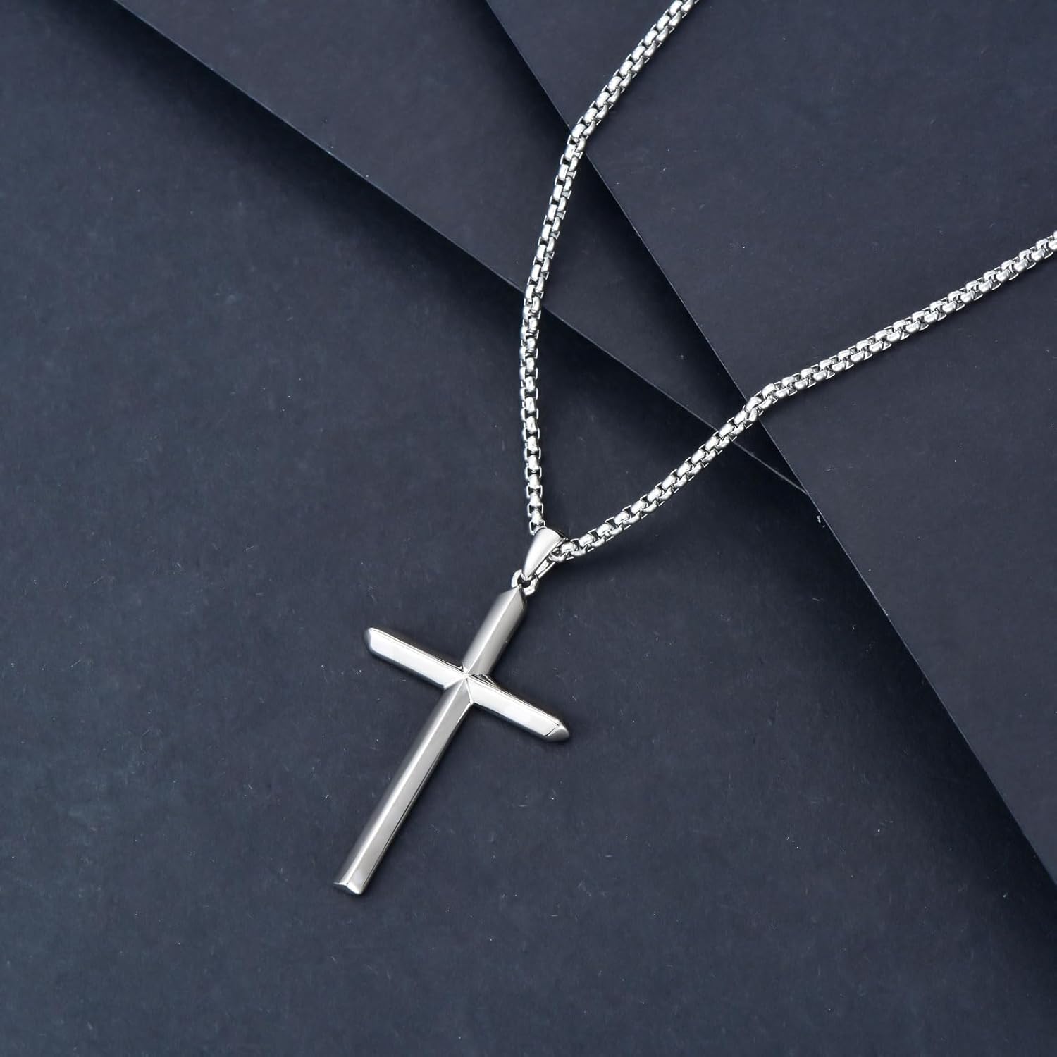 Cross Necklace for Men Women 925 Sterling Silver Celtic/Crucifix/Nail/Fish Hook Cross Pendant with Stainless Steel Chain Faith Jewelry Gift for Father Son Brother Husband
