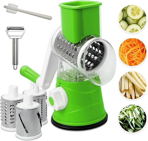 Rallador de queso rotativo - Ralladores rotativos manuales para cocina, molinillo de frutas, picador de verduras, trituradora de verduras,
