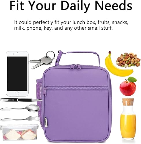Miniatura 6 de Lonchera para niños, niñas, hombres y mujeres, kit de lonchera térmica pequeña y suave para la escuela, el trabajo, picnic y viajes, lonchera