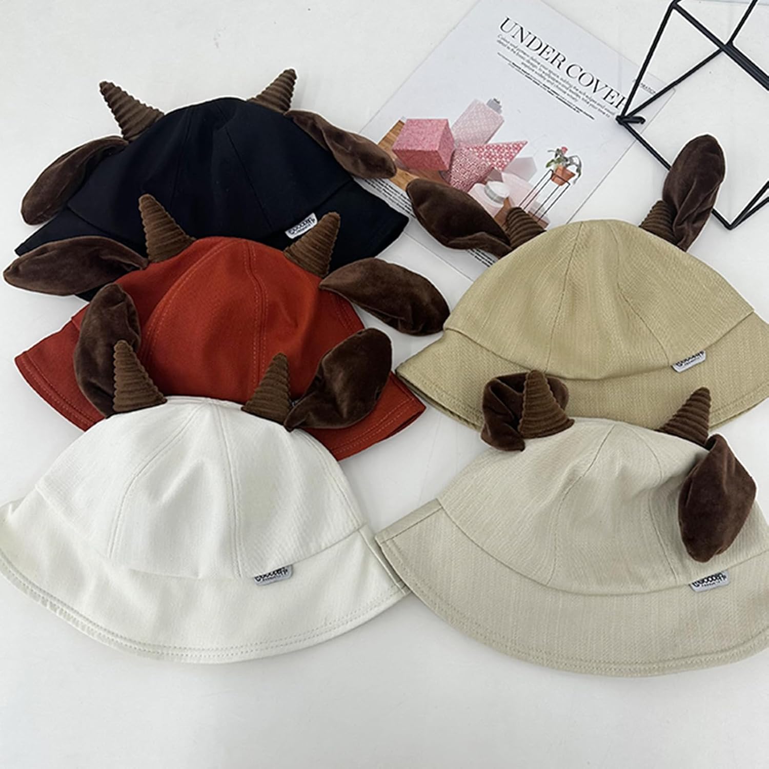 Cute Bucket Hat with Goat Horns and Ears Summer Sun Hat for Women Novelty Fishing Cap Men Rave Hat Theme Party - Image 6