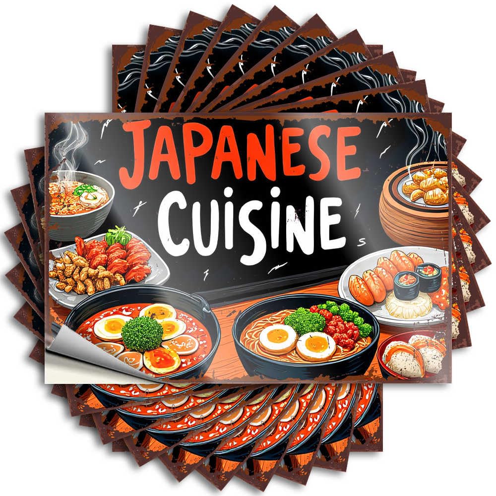 Japanese Cuisine: A Culinary Journey Through Flavor and Tradition Lettering Sticker Outside Decor for Porch | Personalized Tumbler Removable Decal Pack(6X9CM)