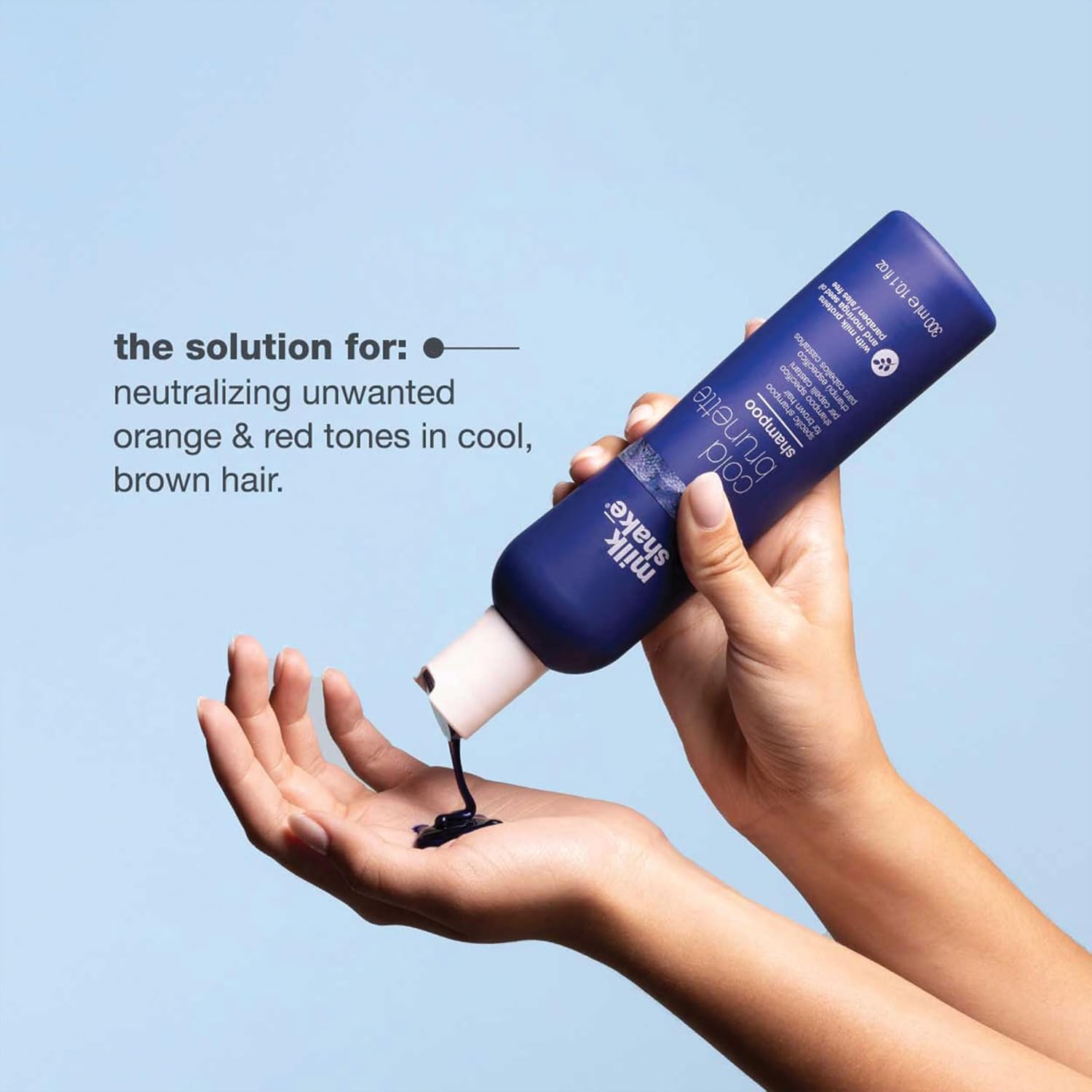milk_shake cold brunette shampoo | toning shampoo with blue pigment to neutralize orange and red in brunette hair | strengthens, boosts shine, and extends color | SLS/SLES-free - Image 6
