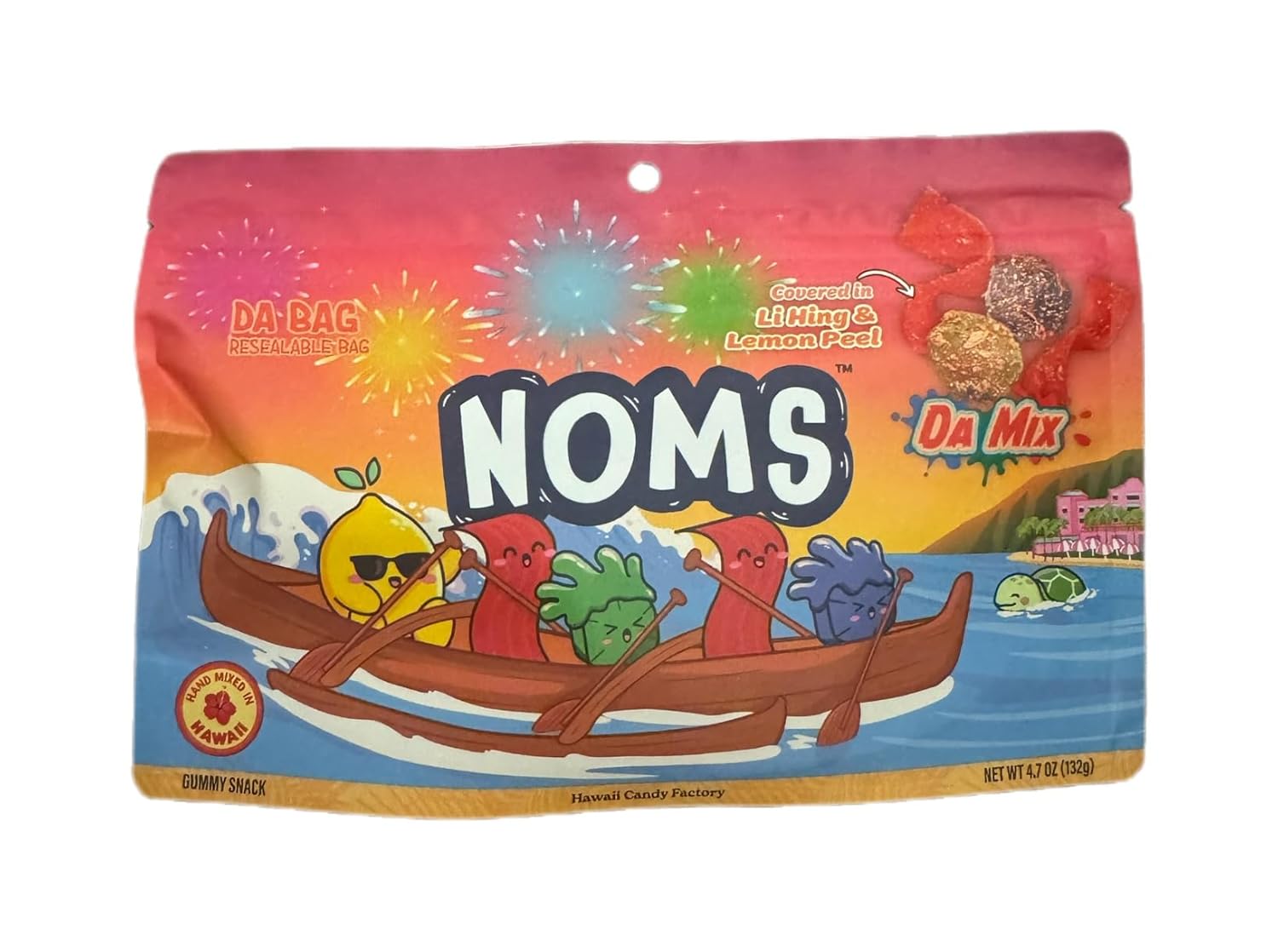 Noms Da Mix - Li HIng & Lemon Peel Gummy Snack, Resealable Bag (4.7 oz / 132g)
