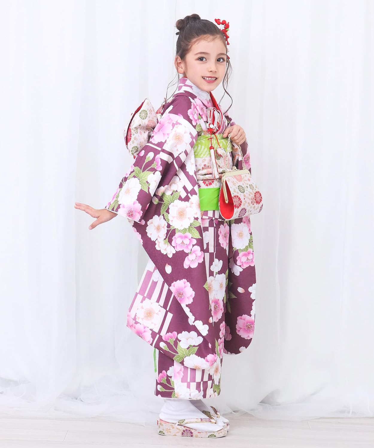 KYOETSU] [キョウエツ] 七五三 7歳 女の子 着物 セット 753 帯 小物 は 