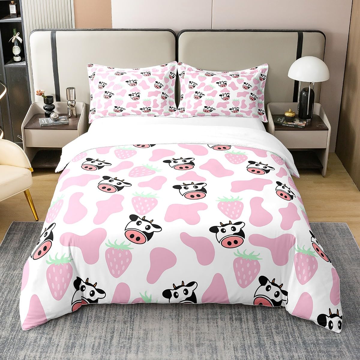Ensembles de literie Kawaii Vache pour Chambre Fille