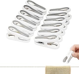 happykau 洗濯バサミ 洗濯はさみ 12個セット 強力 洗濯挟み 跡がつかない 防風対策 物干し ハンガー固定用 竿どめクリップ 洗濯用品 多用途 おしゃれ (ホワイト)